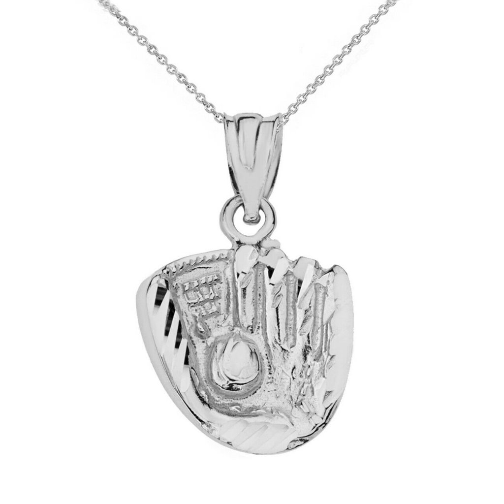 Sterling Silver Baseball Glove Pendant Necklace 79$